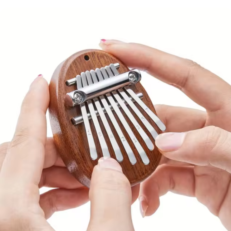 8 Keys Kalimba Brown Mahogany Egg Shape