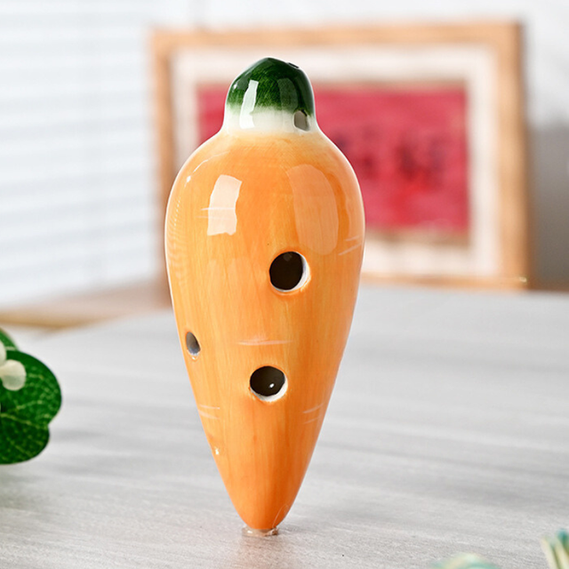 6-Hole Orange Ocarina Carrot Shape