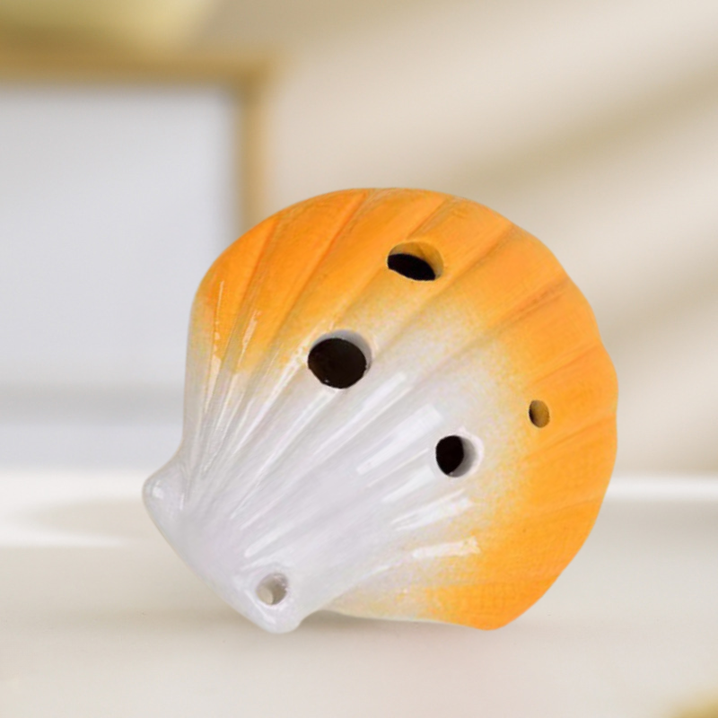 6-Hole Orange Ocarina Seashell  Shape