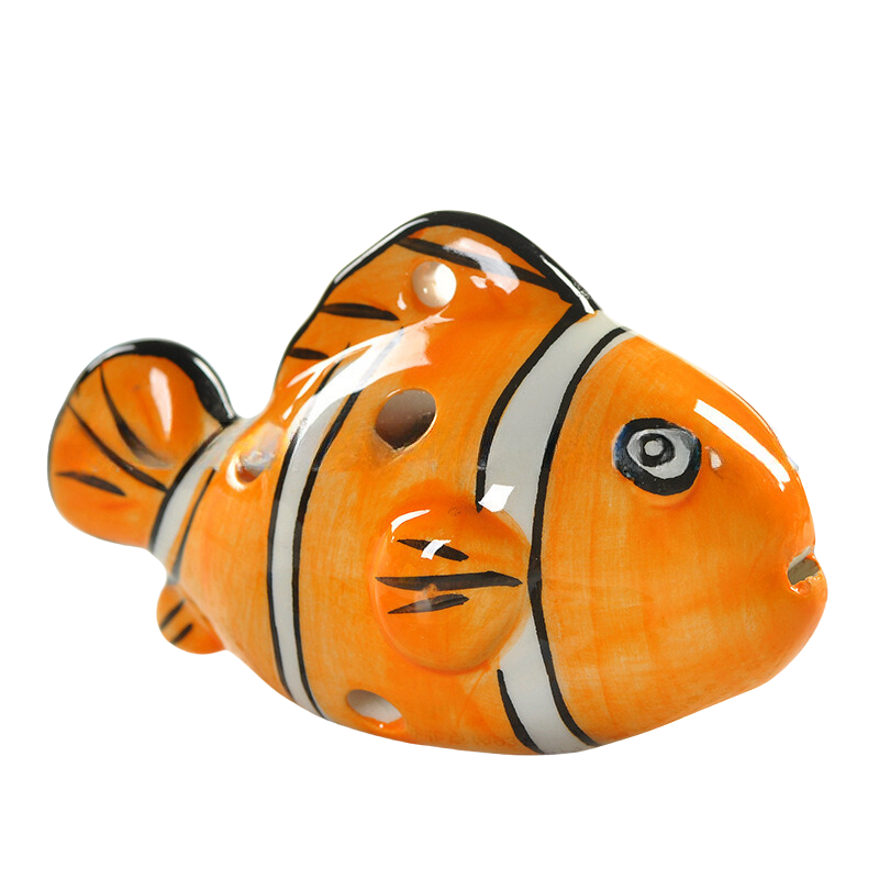 6-Hole Orange Ocarina Clownfish Shape