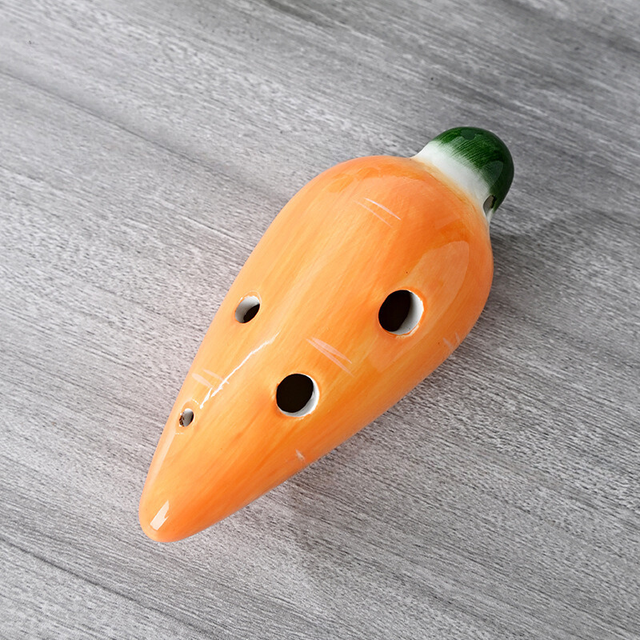 6-Hole Orange Ocarina Carrot Shape