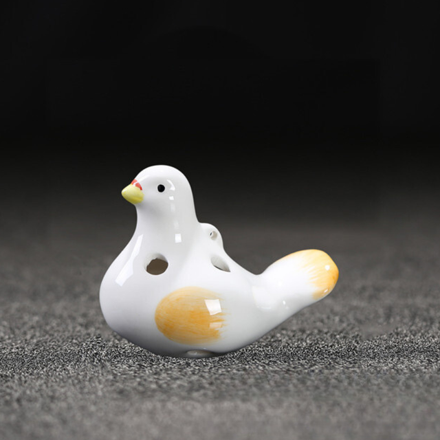 6-Hole Orange Ocarina Dove Shape