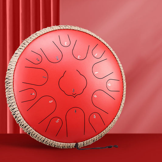 15-Tone 14-Inch D Key Red Carbon Steel Tongue Drum