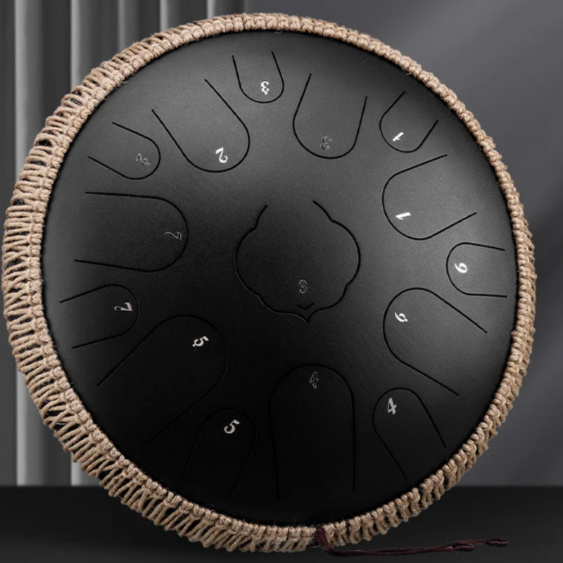 15-Tone 13-Inch C Key Black Carbon Steel Tongue Drum