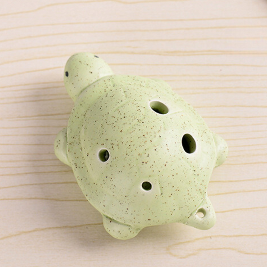 6-Hole Light Green Ocarina Turtle Shape