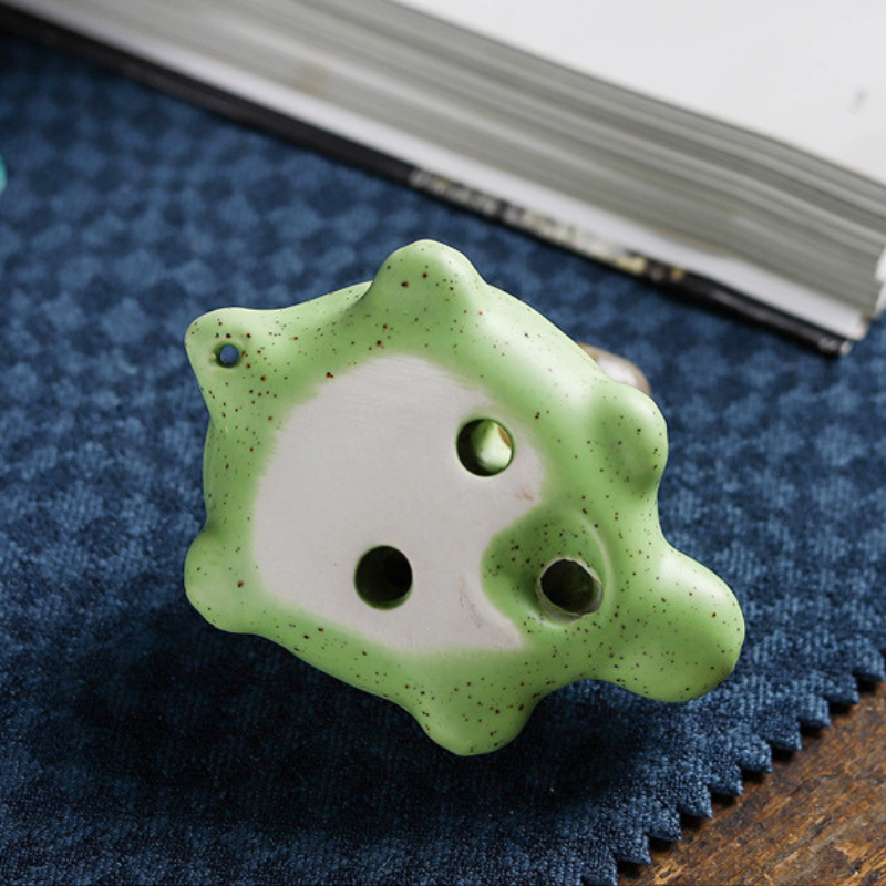 6-Hole Light Green Ocarina Turtle Shape