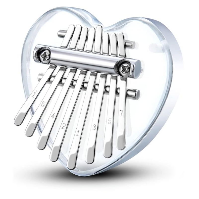 8 Keys Kalimba transparent Acrylic Heart Shape