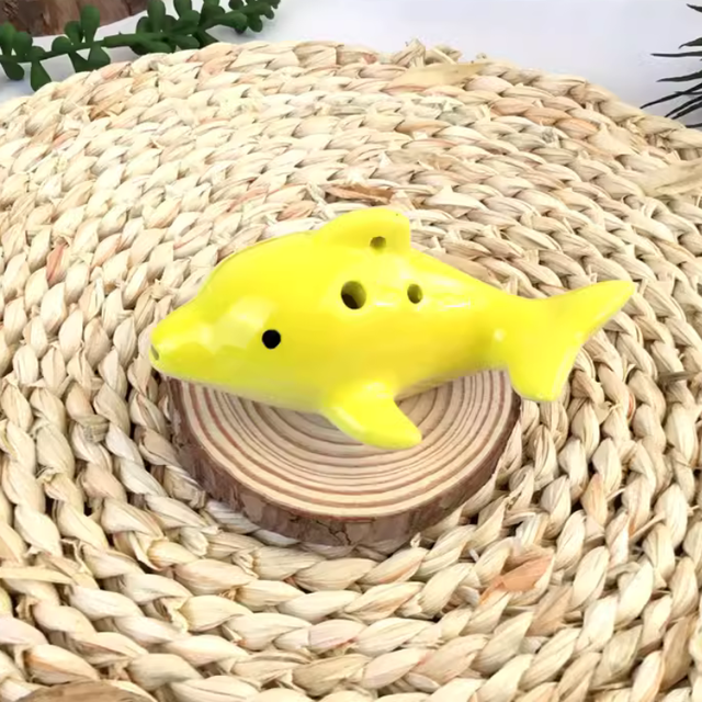 6-Hole Yellow Ocarina Dolphin Shape