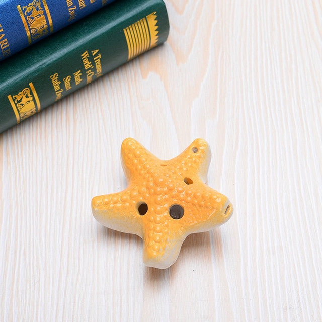 6-Hole Yellow Ocarina Starfish Shape