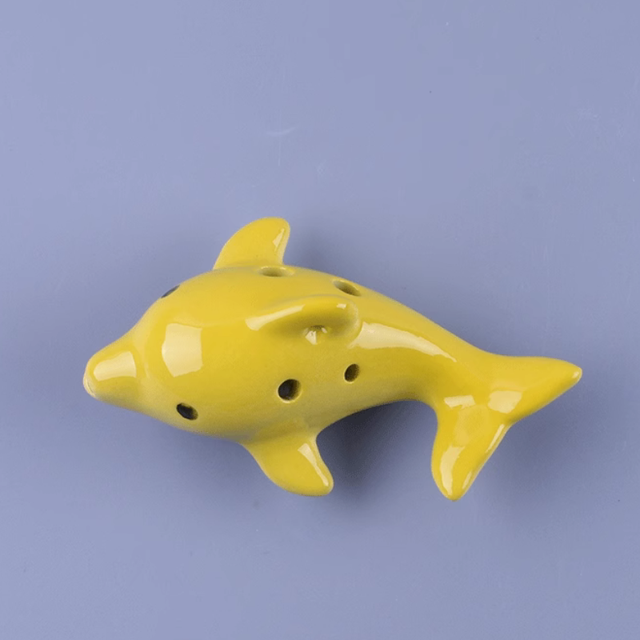 6-Hole Yellow Ocarina Dolphin Shape