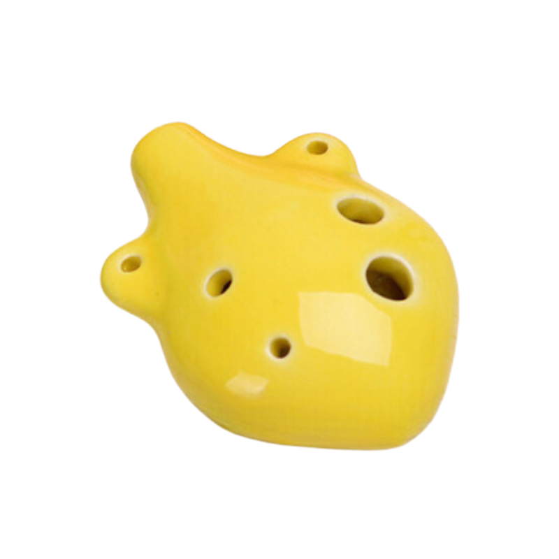 6-Hole Yellow Ocarina Dual-Ear Shape