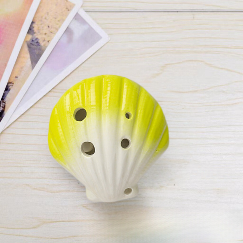 6-Hole Yellow Ocarina Seashell Shape