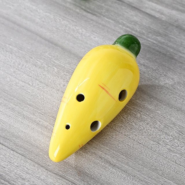 6-Hole Yellow Ocarina Carrot Shape