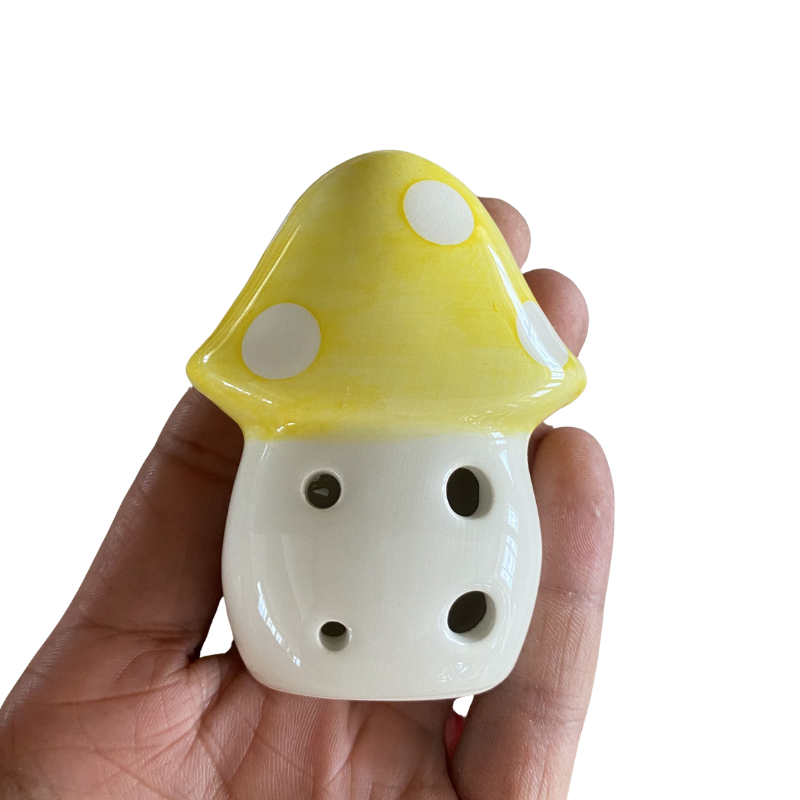 6-Hole Yellow Ocarina Mushroom Shape