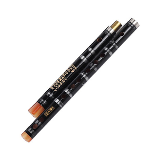 Chinese Bamboo Flute (Black with Gold details)
