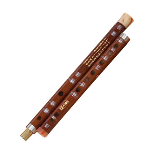 Chinese Bamboo Flute (Brown with White details)