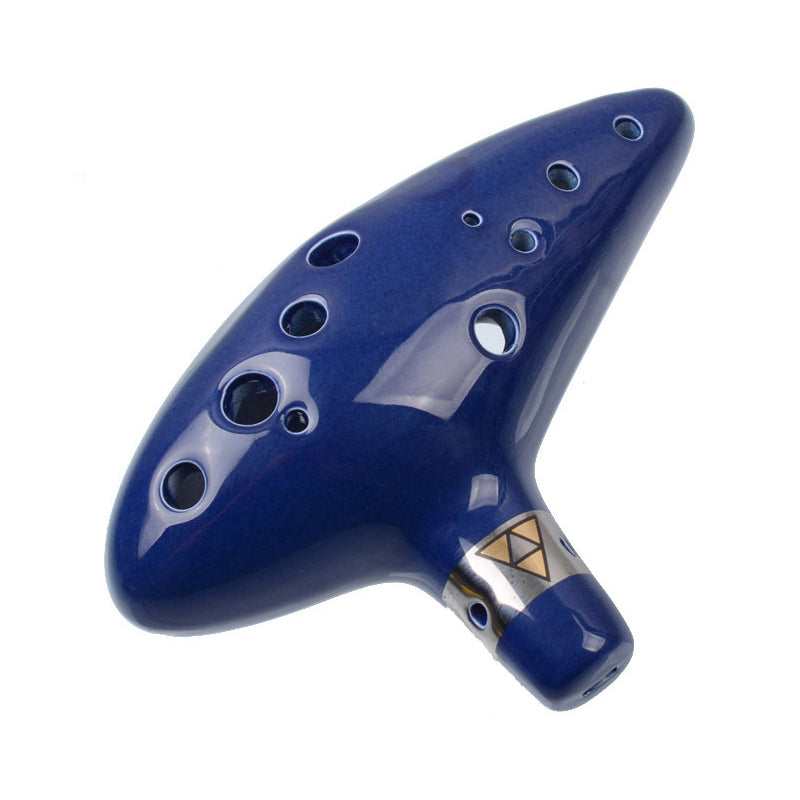 12 Hole Ceramic Blue Ocarina